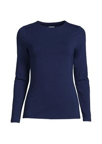 LANDS' END Shirt aus Baumwolle/Modal-Mix mit Rundausschnitt f&uuml;r Damen, Damen, size: regular, Blau, Elasthan/Baumwolle Modal, by Lands' End