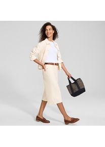 LANDS' END Soft Comfort Jeans-Culotte im Leinenmix, Damen, size: regular, Elfenbein, Baumwolle/Leinen/Lyocell (Viskose), by Lands' End