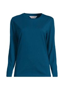 LANDS' END Lang&auml;rmeliges Supima-Shirt mit Rundausschnitt f&uuml;r Damen in Petite-Gr&ouml;&szlig;e, Damen, size: petite, Blau, by Lands' End