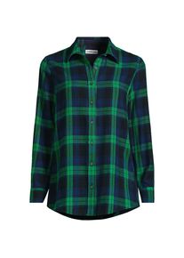 LANDS' END Boyfriend-Bluse aus Flanell f&uuml;r Damen in Plus-Gr&ouml;&szlig;e, Damen, size: plus, Gr&uuml;n, Baumwolle, by Lands' End