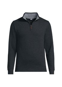 LANDS' END Rei&szlig;verschluss-Pullover aus Bedford-Ripp f&uuml;r Herren in Tallgr&ouml;&szlig;e, Herren, size: tall, Schwarz, Baumwolle, by Lands' End