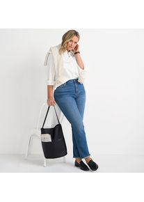 LANDS' END Straight Fit Recover High Waist Jeans in Plus-Gr&ouml;&szlig;e, Damen, size: plus, Blau, Baumwoll-Mischung, by Lands' End