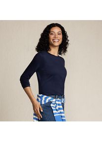 LANDS' END Supima-Shirt, Langarm, Damen, size: regular, Blau, Baumwolle, by Lands' End