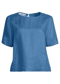 LANDS' END Premium Reinleinen-Schlupfbluse f&uuml;r Damen, Damen, size: regular, Blau, by Lands' End