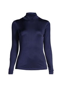 LANDS' END Seidenunterhemd mit Rollkragen f&uuml;r Damen in Petite-Gr&ouml;&szlig;e, Damen, size: petite, Blau, Seide, by Lands' End