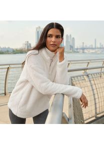LANDS' END Pl&uuml;schfleece-Pullover mit Rei&szlig;verschluss f&uuml;r Damen, Damen, size: regular, Elfenbein, Polyester, by Lands' End