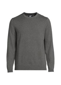 LANDS' END Rundhals-Pullover aus Baumwoll-Feinstrick f&uuml;r Herren, Herren, size: regular, Grau, Baumwolle, by Lands' End
