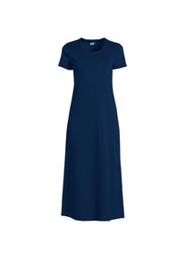 LANDS' END Wadenlanges Kurzarm-Nachthemd aus reiner Baumwolle f&uuml;r Damen in Plus-Gr&ouml;&szlig;e, Damen, size: plus, Blau, Baumwolle, by Lands' End