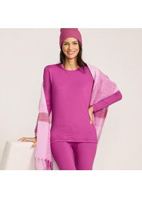LANDS' END Stretch-THERMASKIN-Oberteil mit Rundhalsausschnitt f&uuml;r Damen, Damen, size: regular, Pink, Elasthan/Polyester-Mischung, by Lands' End