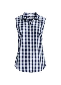 LANDS' END B&uuml;gelleichte &auml;rmellose Hemdbluse f&uuml;r Damen, Damen, size: regular, Blau, Baumwolle, by Lands' End