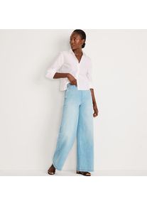 LANDS' END Soft Denim Matrosenjeans mit extraweitem Bein High Waist f&uuml;r Damen, Damen, size: regular, Blau, Elasthan/Polyester-Mischung, by Lands' End