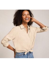 LANDS' END Premium Reinleinen-Bluse f&uuml;r Damen, Damen, size: regular, Elfenbein, Leinen, by Lands' End