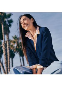 LANDS' END Relaxter V-Cardigan DRIFTER f&uuml;r Damen in Petite-Gr&ouml;&szlig;e, Damen, size: petite, Blau, Baumwolle, by Lands' End