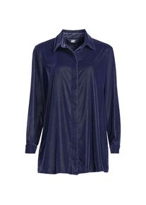 LANDS' END Samtbluse f&uuml;r Damen in Plus-Gr&ouml;&szlig;e, Damen, size: plus, Blau, Polyester, by Lands' End