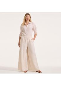 LANDS' END Premium Reinleinen-Palazzohose f&uuml;r Damen in Petite-Gr&ouml;&szlig;e, Damen, size: petite, Elfenbein, Leinen, by Lands' End