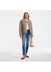 LANDS' END Kragenlose FeatherFree&trade; Steppjacke in Petite-Gr&ouml;&szlig;e, Damen, size: petite, Beige, Nylon, by Lands' End