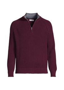 LANDS' END DRIFTER Pullover mit Rei&szlig;verschluss in Tall-Gr&ouml;&szlig;e, Herren, size: tall, Rot, Baumwolle, by Lands' End