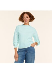 LANDS' END Wool Touch Pullover mit gerolltem Ausschnitt f&uuml;r Damen, Damen, size: regular, Blau, Wolle/Polyester/Nylon, by Lands' End