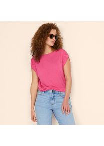 LANDS' END Shirt aus Leinenmix mit U-Boot-Ausschnitt f&uuml;r Damen, Damen, size: regular, Pink, Leinen/Viskose, by Lands' End