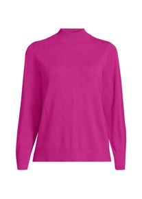 LANDS' END Stehkragenpullover mit &Auml;rmelkn&ouml;pfen f&uuml;r Damen, Damen, size: regular, Pink, Polyester/Nylon/Viskose, by Lands' End