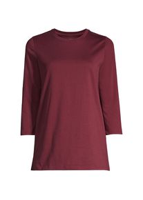 LANDS' END Supima-Shirt mit 3/4-&Auml;rmeln f&uuml;r Damen in Petite-Gr&ouml;&szlig;e, Damen, size: petite, Rot, Baumwolle, by Lands' End