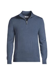 LANDS' END CashTouch Feinstrick-Pullover mit Rei&szlig;verschluss f&uuml;r Herren, Herren, size: regular, Blau, Polyester, by Lands' End