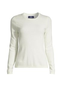 LANDS' END Kaschmir-Pullover mit rundem Ausschnitt in Plus-Gr&ouml;&szlig;e, Damen, size: plus, Elfenbein, Kaschmir, by Lands' End
