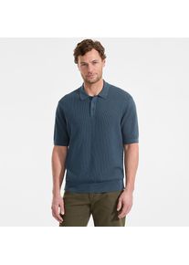 LANDS' END Feinstrick-Poloshirt aus Baumwolle f&uuml;r Herren, Herren, size: regular, Blau, Baumwolle, by Lands' End