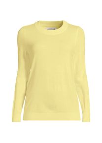 LANDS' END CashTouch Rundhalspullover f&uuml;r Damen, Damen, size: regular, Gelb, Polyacryl, by Lands' End