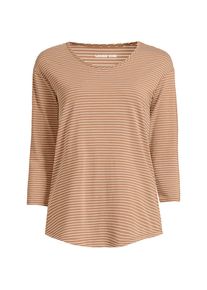 LANDS' END Flie&szlig;endes Shirt mit Ballettausschnitt f&uuml;r Damen, Damen, size: regular, Beige, Baumwoll-Mischung/Baumwolle Modal, by Lands' End