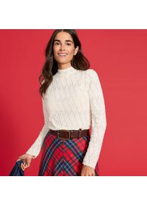 LANDS' END Spitzenshirt mit Stehkragen f&uuml;r Damen, Damen, size: regular, Elfenbein, Elasthan/Nylon-Mischung, by Lands' End