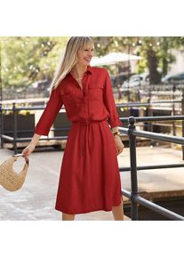 LANDS' END Midirock aus Leinenmix f&uuml;r Damen, Damen, size: regular, Orange, Leinen/Viskose, by Lands' End