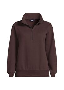LANDS' END Serious Sweats Pullover mit Rei&szlig;verschluss f&uuml;r Damen in Plus-Gr&ouml;&szlig;e, Damen, size: plus, Braun, Baumwoll-Mischung/Polyester-Mischung, by Lands' End