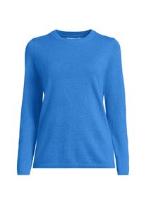 LANDS' END Kaschmir-Pullover mit rundem Ausschnitt, Damen, size: regular, Blau, Kaschmir, by Lands' End