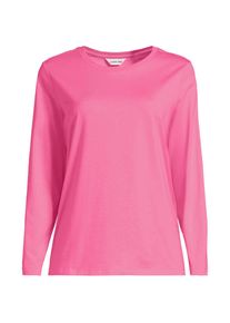 LANDS' END Lang&auml;rmeliges Supima-Shirt mit Rundausschnitt f&uuml;r Damen in Petite-Gr&ouml;&szlig;e, Damen, size: petite, Pink, by Lands' End