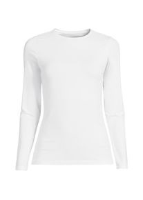 LANDS' END Shirt aus Baumwolle/Modal-Mix mit Rundausschnitt f&uuml;r Damen, Damen, size: regular, Wei&szlig;, Elasthan/Baumwolle Modal, by Lands' End