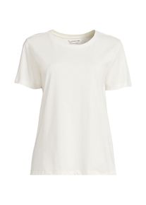 LANDS' END Supima T-Shirt mit Rundhalsausschnitt f&uuml;r Damen, Damen, size: regular, Elfenbein, Baumwolle, by Lands' End