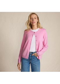 LANDS' END Merino-Cardigan f&uuml;r Damen in Petite-Gr&ouml;&szlig;e, Damen, size: petite, Pink, Wolle, by Lands' End