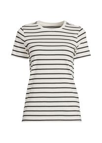 LANDS' END Supima Kurzarm-Shirt mit rundem Ausschnitt f&uuml;r Damen, Damen, size: regular, Elfenbein, Baumwolle, by Lands' End