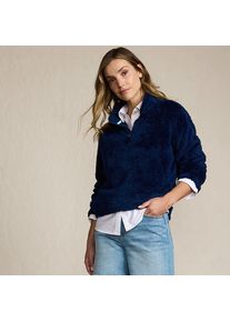 LANDS' END Pl&uuml;schfleece-Pullover mit Rei&szlig;verschluss f&uuml;r Damen in Petite-Gr&ouml;&szlig;e, Damen, size: petite, Blau, Polyester, by Lands' End