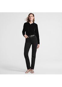 LANDS' END Samtbluse f&uuml;r Damen, Damen, size: regular, Schwarz, Polyester, by Lands' End