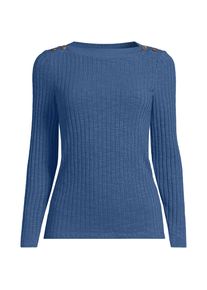 LANDS' END Rippstrick-Shirt mit U-Boot-Ausschnitt f&uuml;r Damen in Plus-Gr&ouml;&szlig;e, Damen, size: plus, Blau, Elasthan/Baumwoll-Mischung/Polyester-Mischung, by Lands' End