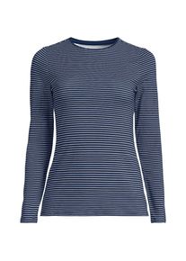 LANDS' END Shirt aus Baumwolle/Modal-Mix mit Rundausschnitt f&uuml;r Damen, Damen, size: regular, Blau, Elasthan/Baumwolle Modal, by Lands' End