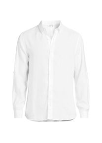 LANDS' END Hemd aus reinem Leinen mit Roll&auml;rmeln f&uuml;r Herren, Herren, size: regular, Wei&szlig;, Leinen, by Lands' End