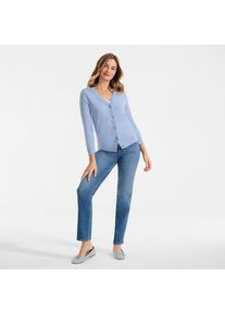LANDS' END CashTouch Cardigan mit V-Ausschnitt f&uuml;r Damen, Damen, size: regular, Blau, Polyacryl, by Lands' End