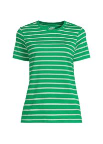 LANDS' END Supima Kurzarm-Shirt mit rundem Ausschnitt f&uuml;r Damen, Damen, size: regular, Gr&uuml;n, Baumwolle, by Lands' End
