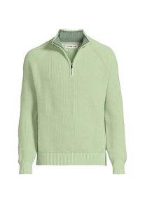 LANDS' END DRIFTER Pullover mit Rei&szlig;verschluss, Herren, size: regular, Gr&uuml;n, Baumwolle, by Lands' End