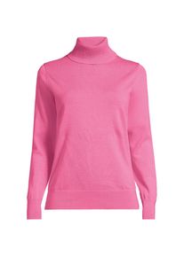 LANDS' END Feinstrick-Rollkragenpullover aus Baumwolle f&uuml;r Damen, Damen, size: regular, Pink, Baumwolle, by Lands' End