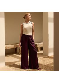 LANDS' END Flie&szlig;ende Palazzohose f&uuml;r Damen in Petite-Gr&ouml;&szlig;e, Damen, size: petite, Rot, Polyester, by Lands' End