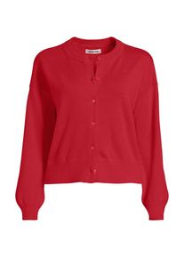 LANDS' END Kurzer Feinstrick-Cardigan aus Baumwolle f&uuml;r Damen in Plus-Gr&ouml;&szlig;e, Damen, size: plus, Rot, Baumwolle, by Lands' End